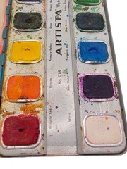 Vintage Artista Water Colors #016 Half Pans Non Toxic Binney Smith USA RARE