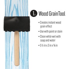 5 PCS Furniture Restoration Kit, 1 Sanding Block, 1 Wood Grainer, 3 Chip Brushes
