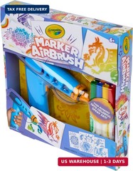 Crayola Marker Airbrush Spray Art Kit, Battery-Powered Sprayer with 8 Washable M