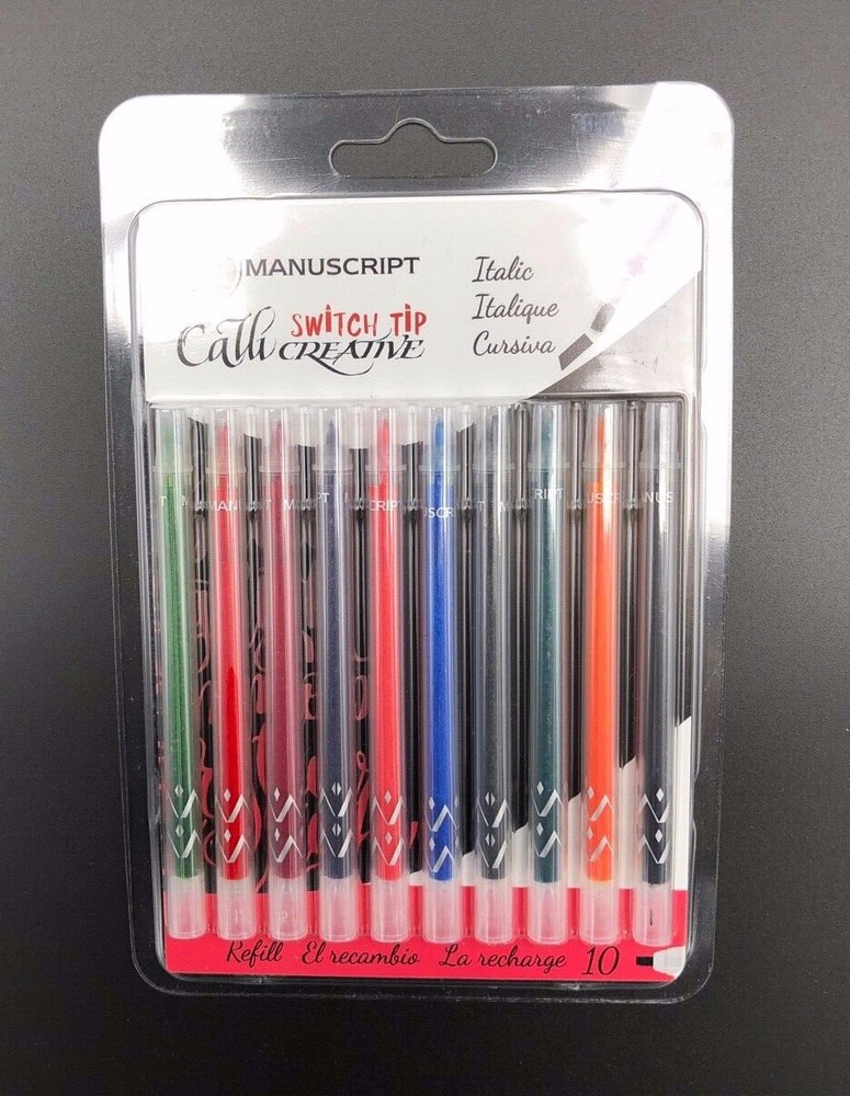Manuscript Calli Creative Switch Tip Italic Refill Set of 10 Pen Not Included