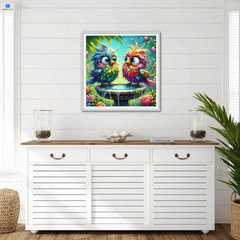 Colorful Bird Diamond Art Kit for Adults Beginners, Full USQR333