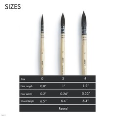 ARTIFY 3PCS Professional Natural Squirrel Hair Quill Round Fine Tip Detail Wa…