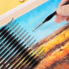 15PCS Miniature Paint Brushes Fine Tip Set for Art Nail Model Craft Oil Painting