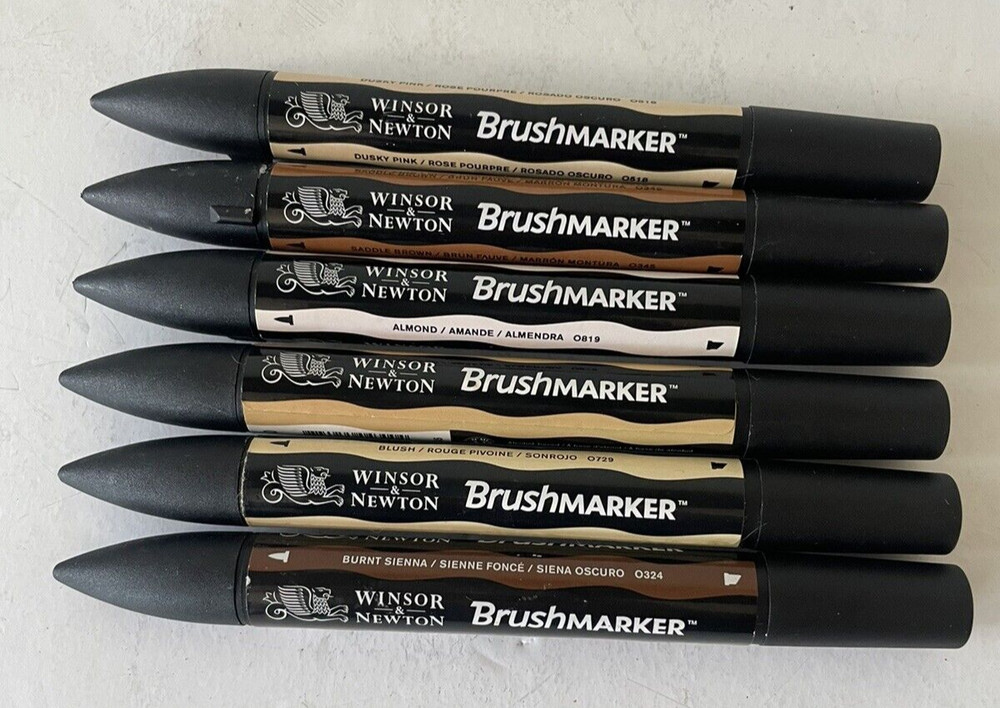 Winsor & Newton Promarker Brush Twin Tip Marker Set of 6 Skin Tones