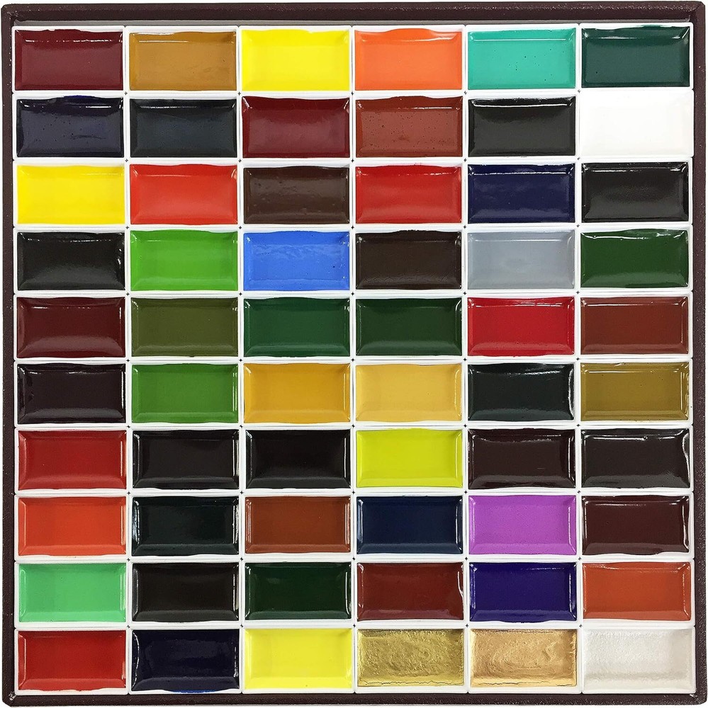 KISSHO GANSAI Pigment Painting 60 colors Set Watercolors Japanese Art Paint