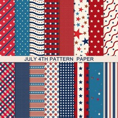 32 Sheets 6 Inch Patriotic 4th of July Scrapbook Paper for 250th Anniversary