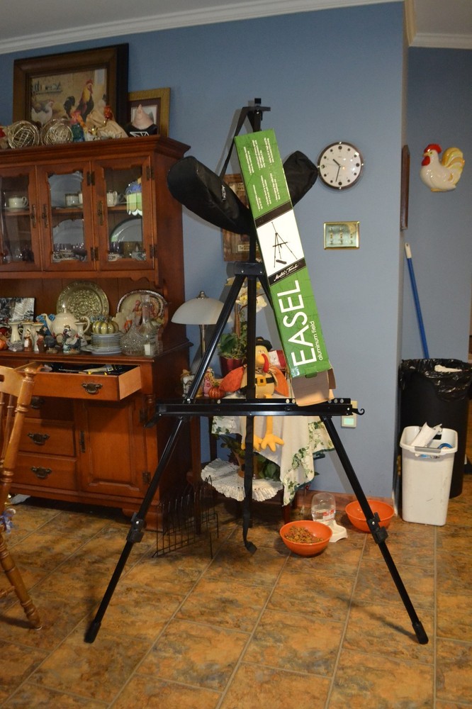 BRAND NEW BLACK ALUMINUM FIELD ART PAINTING EASEL W/ CARRYING BAG & WARRANTY