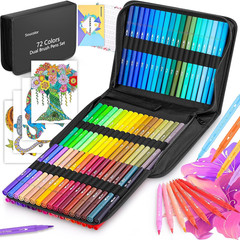 Art Brush Markers Pens for Adult Coloring Books, 36 Colors Numbered Dual Tip (Br