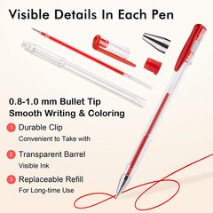 120 Unique Colors (No Duplicates) Gel Pens Gel Pen Set for Adult Coloring Books