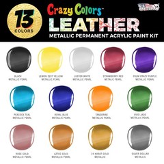 Premium Acrylic Shoe & Leather Paint Kit 13 Metallic Pearl Colors with 4 Brus…
