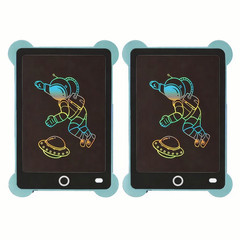LCD Writing Tablet 8.5In Colorful Doodle Board, Blue, 2 Pack, Kids Drawing