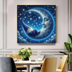 VCLKDIY Gnome Moon Star Diamond Art 13.8 inches x inches,