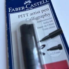 2 x Faber – Castell PITT Artist Pen Calligraphy India Ink Waterproof New