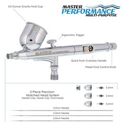 Master Airbrush Master Performance G233 Pro Set with 3 Nozzle Sets (0.2, 0.3 & 0