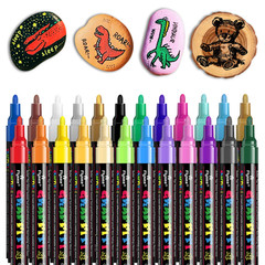 12/18/24Pcs/Set Acrylic Graffiti Marker for Fabric, Canvas, Rock, Glass, Wood
