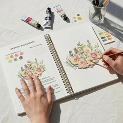 Beautiful Watercolor Workbook for Beginners – Relaxing 6.5 x 9 inches, Multi