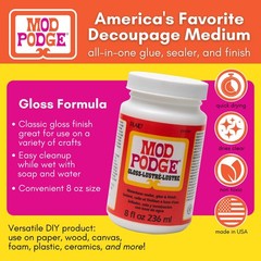 Plaid CS11201 Mod Podge All-In-One Waterbase Sealer Gloss Glue Set 8 oz.