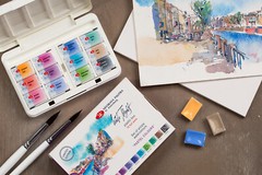 12 Watercolor White Nights® Paint Set PASTEL COLORS Full Pan Palette RUSSIA